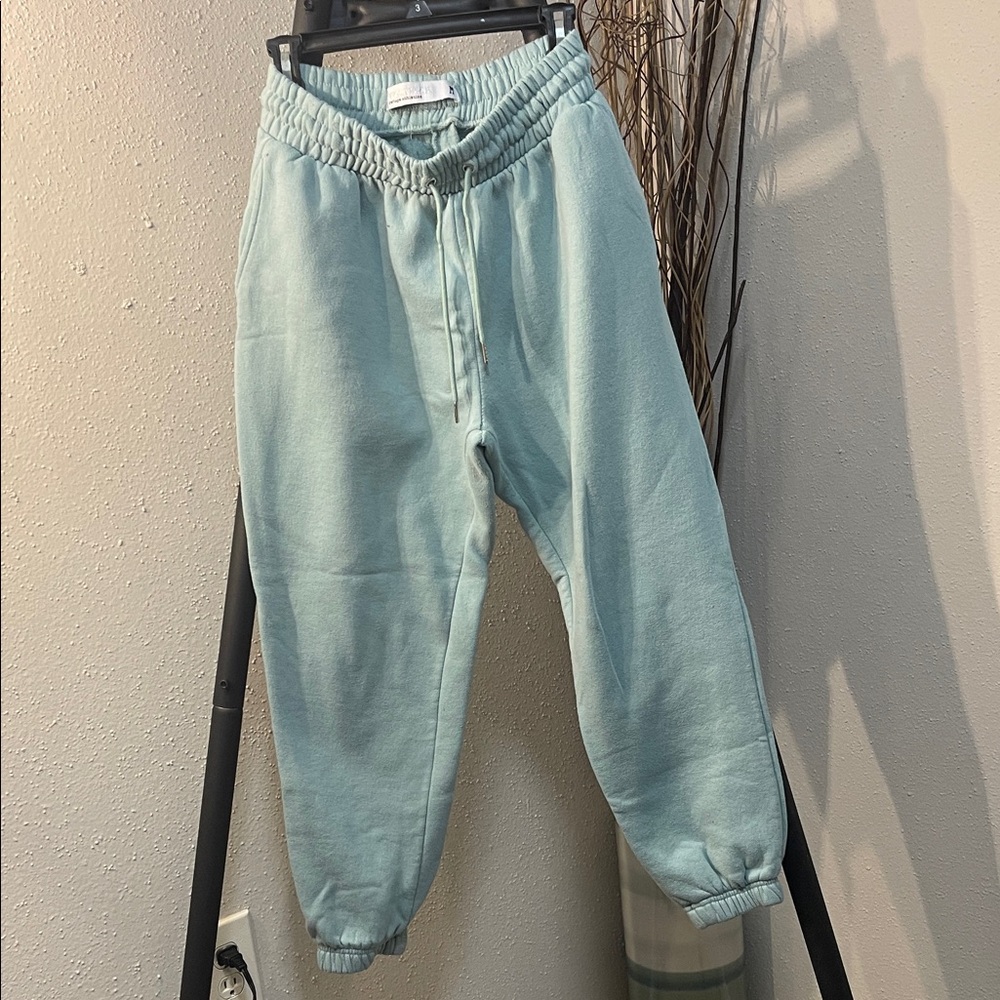 Seafoam Green High Waisted Jogger Pants